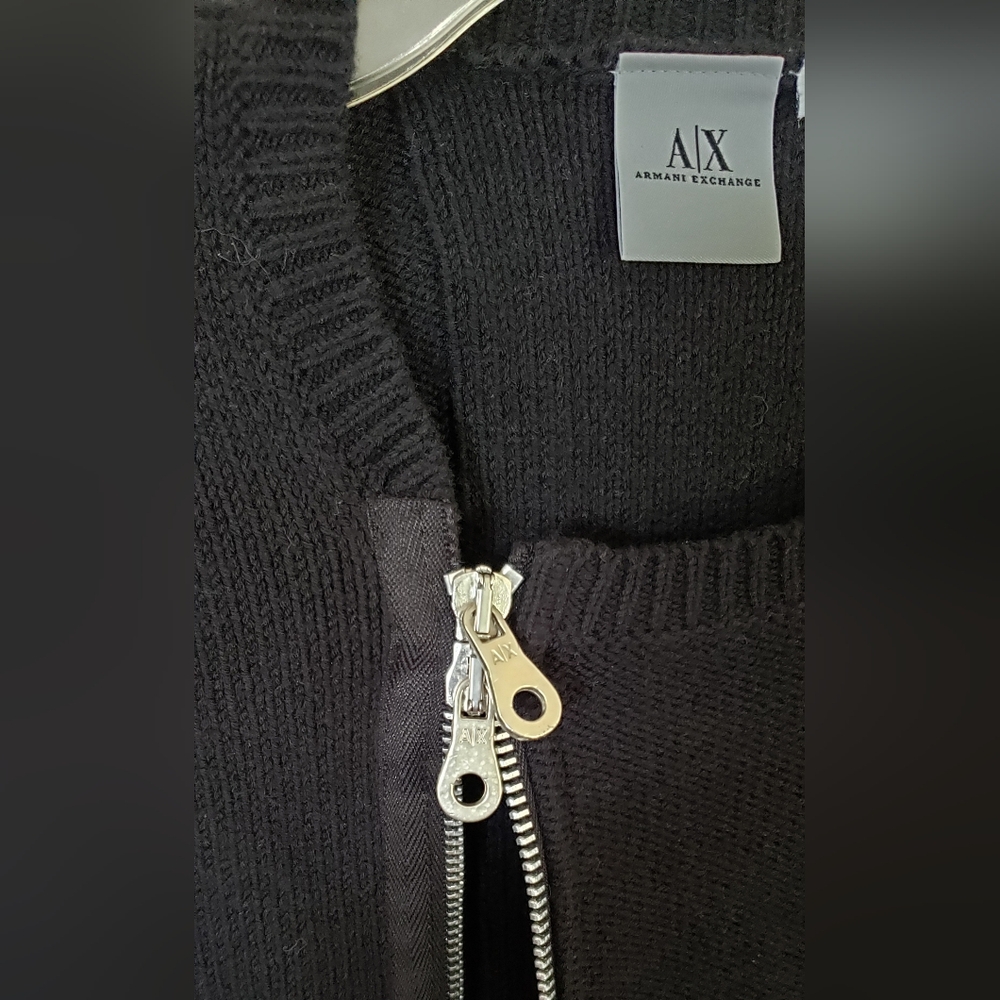 A/X Armani Exchange Women's Black Knit Asymmetrical Sweater Size Small - Picture 5 of 13